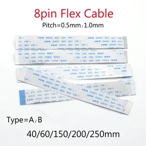 1pc 8P /FFC FPC Flexible Flat Cable 0.5mm / 1.0mm Pitch 8Pin Type A / B Length 40mm 60mm 150mm 200mm 250mm