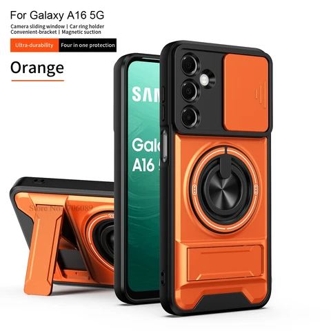 Бронированный чехол A16 4G 5G для Samsung Galaxy A16, противоударный защитный чехол для объектива, чехол для телефона Samsung A16 5G с кольцом