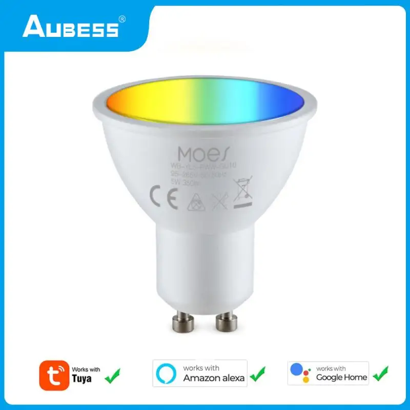 

Лампа светодиодная GU10 с регулируемой яркостью, лампа для умного дома с дистанционным управлением через приложение, работает с Alexa Google Home Alice, wi-fi, RGBW C + W 5W