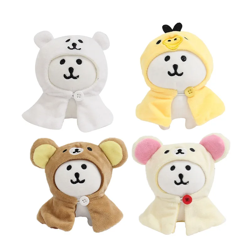 Фото Kawai самодетонационный медведь Rilakkuma, одежда для куклы из хлопка 10 см, милая накидка, комплект головных уборов, аксессуар для куклы, сменный плащ №2