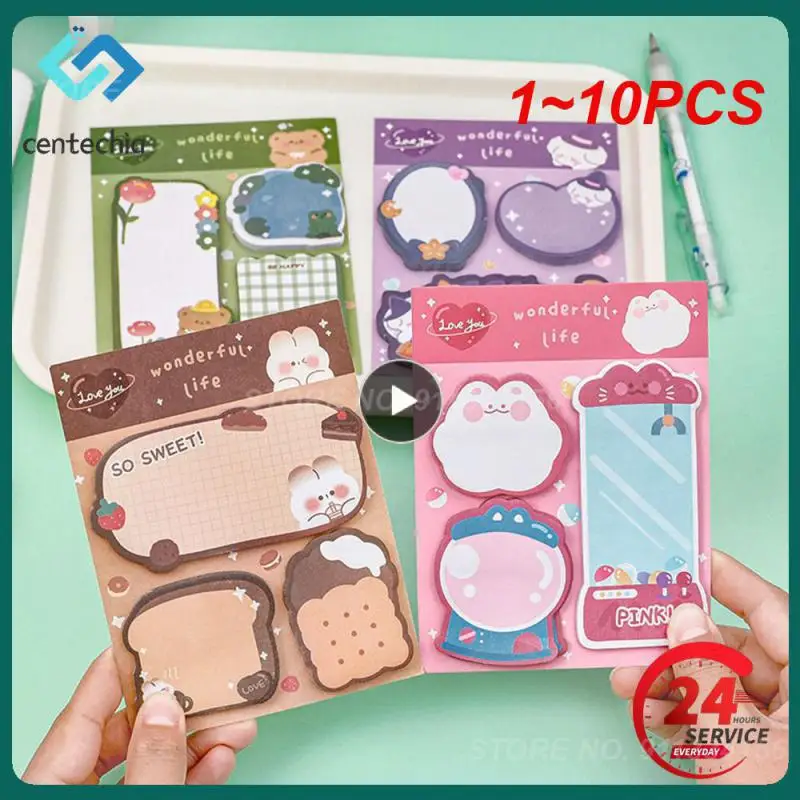 

1~10PCS 60sheets Sticky Notes Cute Cartoon Colorful Memo Pad Ins Kawaii Stationery Posted Tabs Its Memo Message Paper School