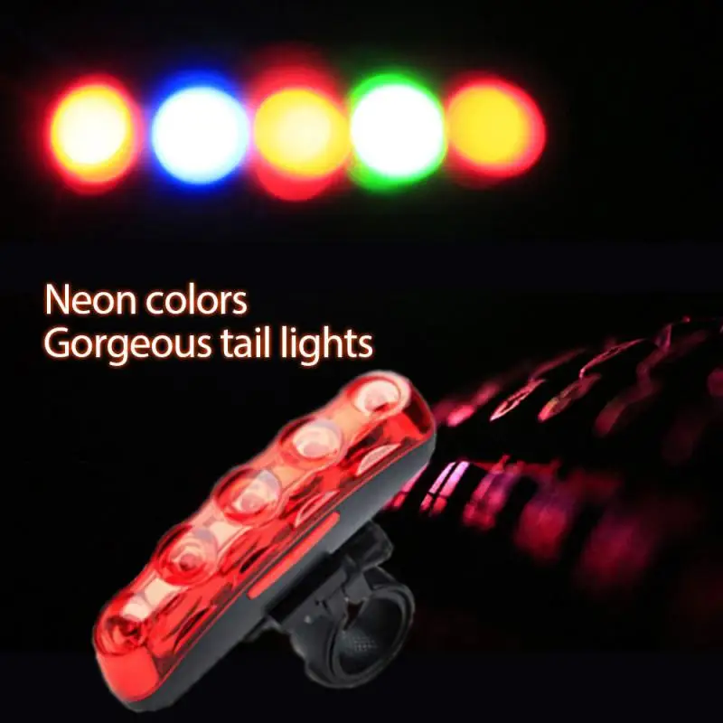 

LED Bicycle Long Tail Lights Mountain Bike Cat Eye Taillight Twin-row Flashing Rear Bike Lamp Cycling Red Safety Warning Lamp