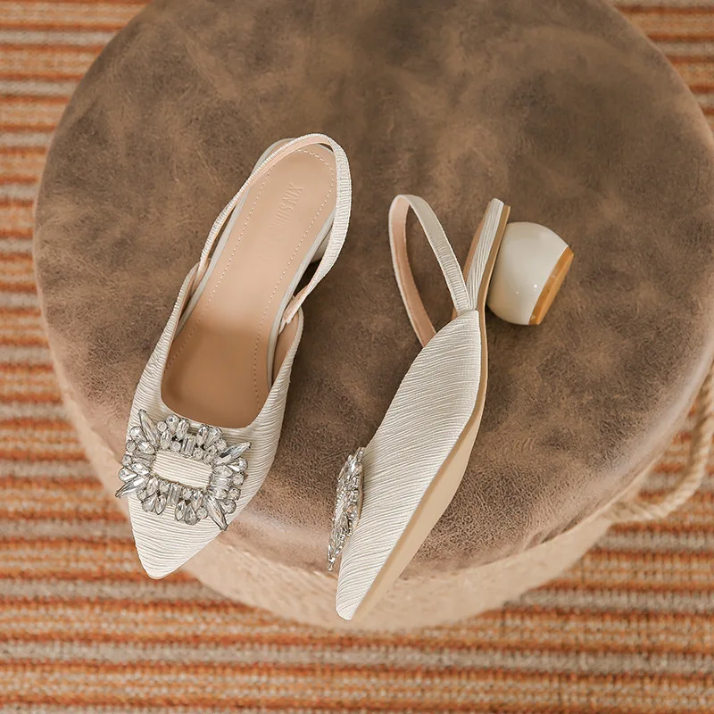 

Low Sandals Woman Leather Low-heeled Rome Hoof Heels Rubber Fabric Slides Low Sandals Woman Leather Low-heeled Fabric Rome Hoof