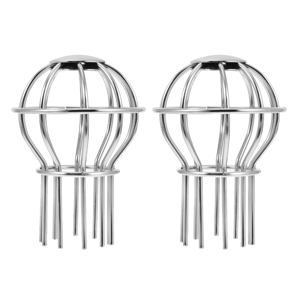 

2 Pcs Floor Drain Cover Leak Gutter Guard Filters Stainless Strainer Sink Downspout Caps Steel Dish Drainer Roof Anti-block