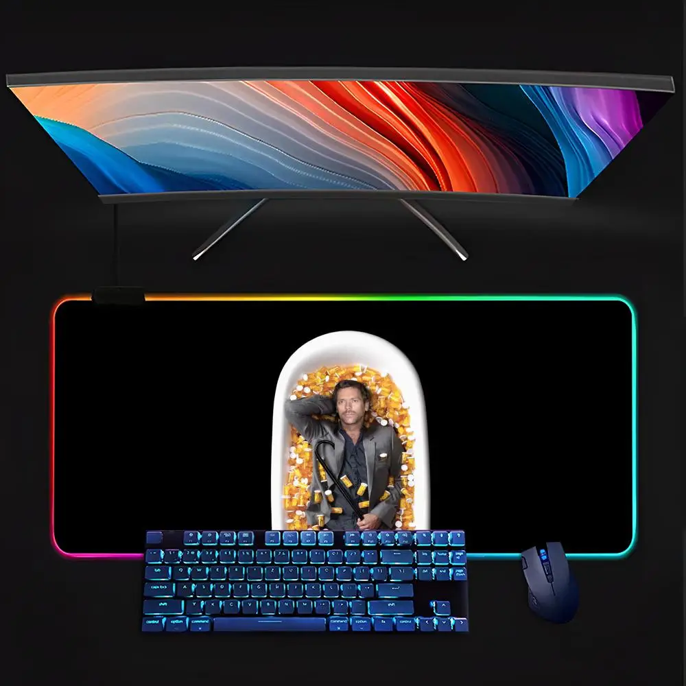 Коврик для мыши Dr. House клавиатура цвет RGB светящийся резиновый геймеров