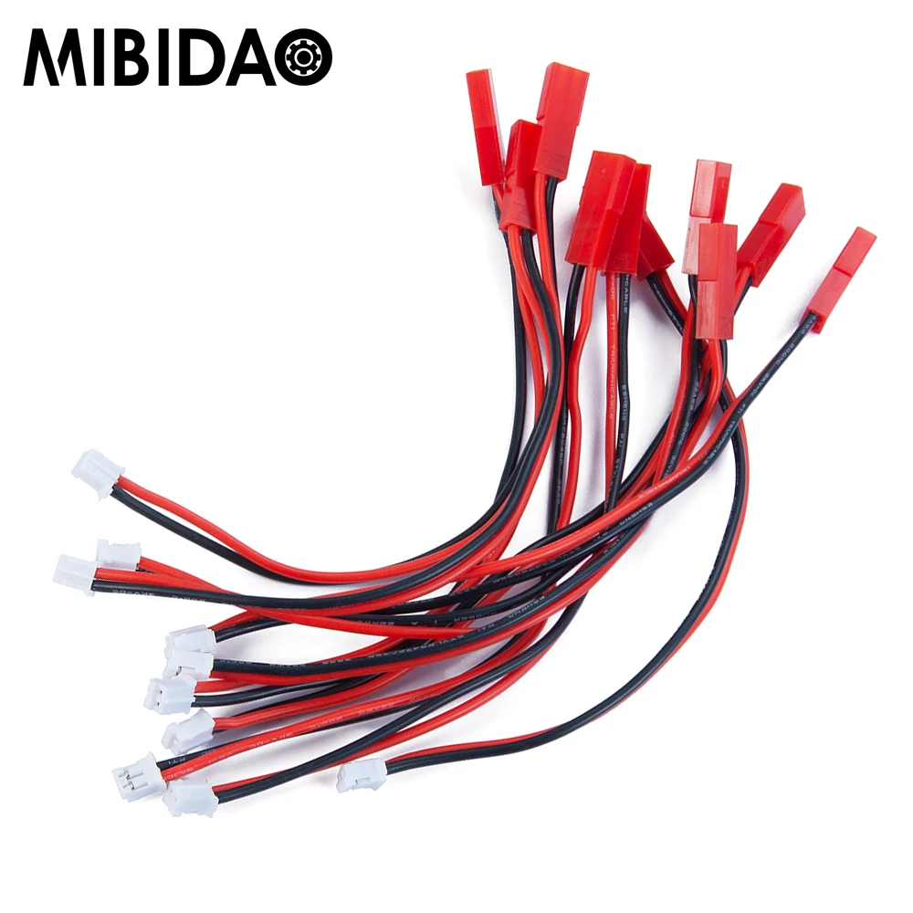 Mibidao 6 Pcs JST Female To PH 2.0-2P Male Micro Lipo Battery Adapter Cables Lines for Axial SCX24 1/24 RC Car Truck Accessories