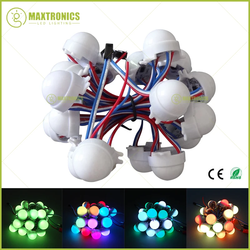 20 шт./лот DC12V WS2811 30 мм рассеянный светодиодный пиксельный модуль, полноцветные 3 светодиода 5050 RGB Светодиодная лента D30 модули IP68 0,72 строка
