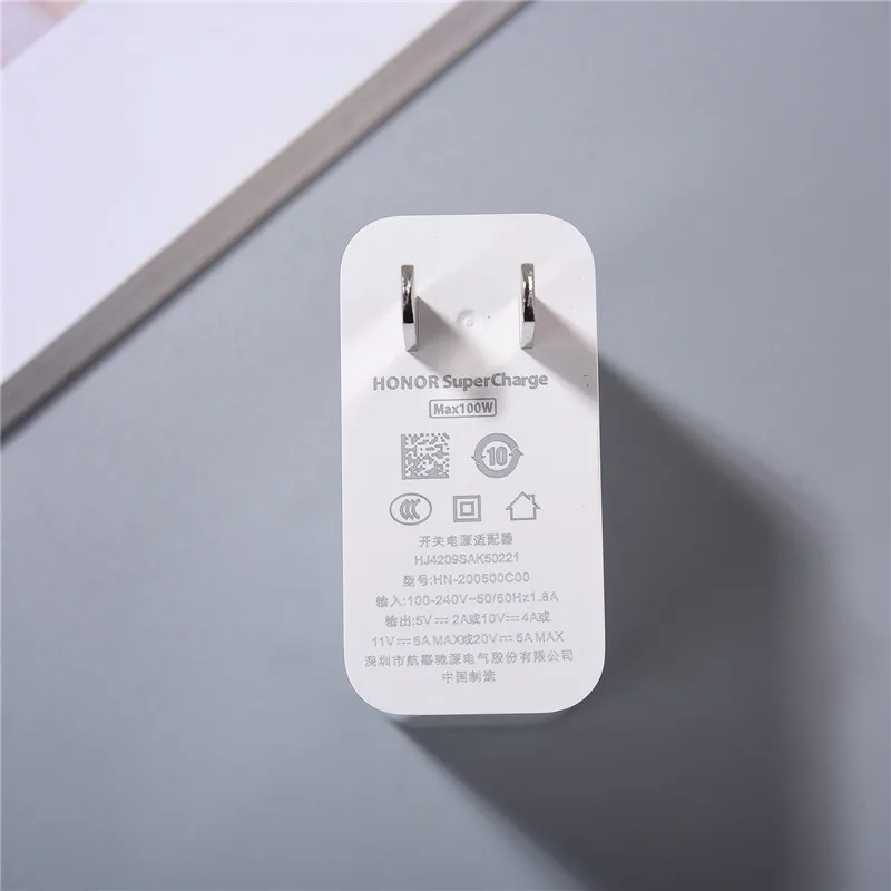 Настенный адаптер для быстрой зарядки Honor 100W Max EU US Supercharge 100 см USB C кабель для Magic 6 5 VS2 Pro Honor 200 100 Lite X9B