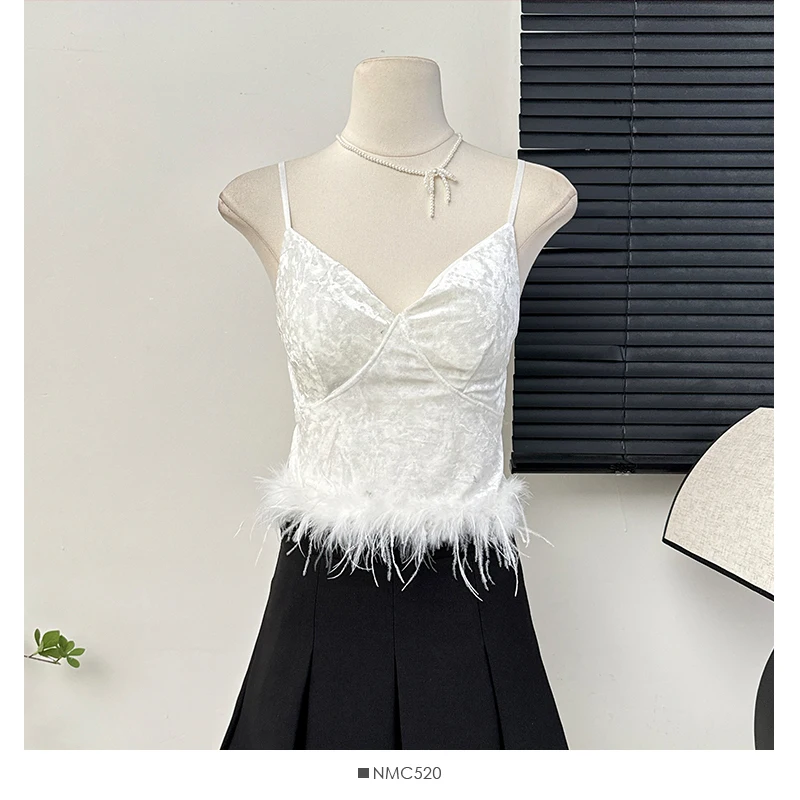 Майка женская с V-образным вырезом пикантный милый топ на бретельках без рукавов