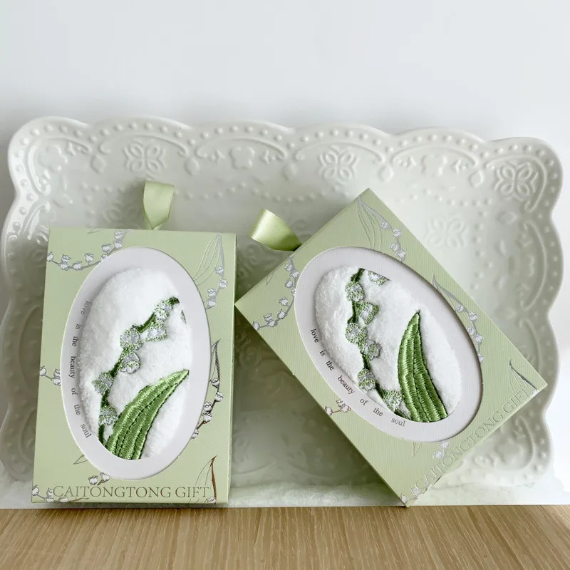 

5pcs Bell Orchid Wedding and Party Supplies Gifts To Guests Soft Towels for Opening Business Gifts Gift Box Towels Gift