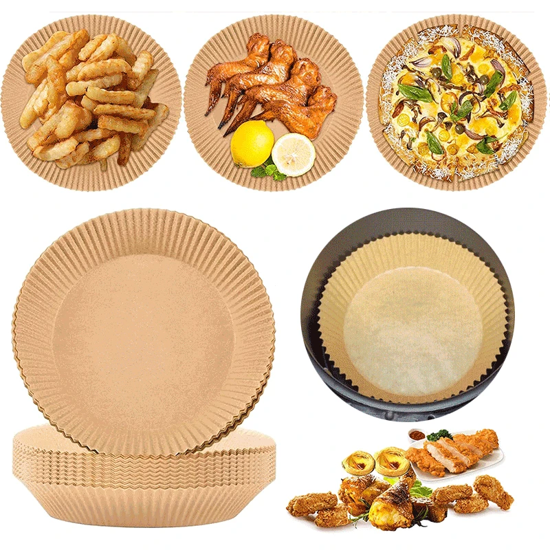 

Air Fryer Paper 50 PCS Disposable, Baking Accessories Oil-proof Paper Household Barbecue Plate Food Oven Kitchen Pan Pad