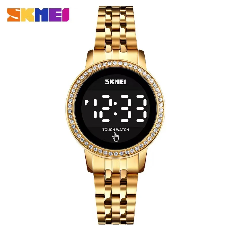 SKMEI 1669 Luxury Women's Watch Simple Female reloj mujer Digital Watches LED Touch Diamond Waterproof Ladies Wristwatches Sport