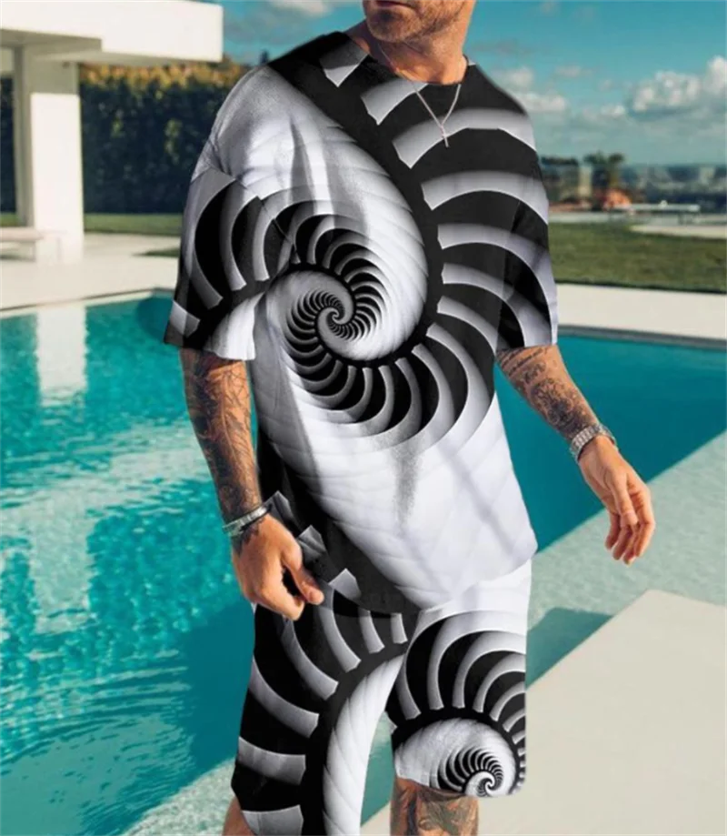 

2022 Men's Tracksuit Oversized T-Shirts Set Fashion Chandals Man Clothing Short Sleeve Suit 3D Printed DIY Sweatshirt Sportswear