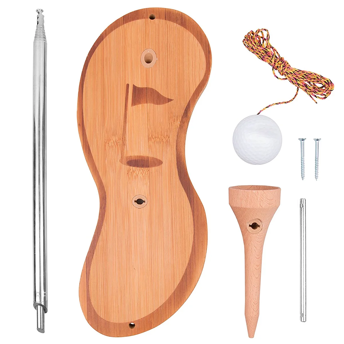 

Wooden Golf Ball Throwing Hook for Kids Improve Fine Motor Skills Hooks Ring Toss Game Parent-children Interactive Wooden Ring