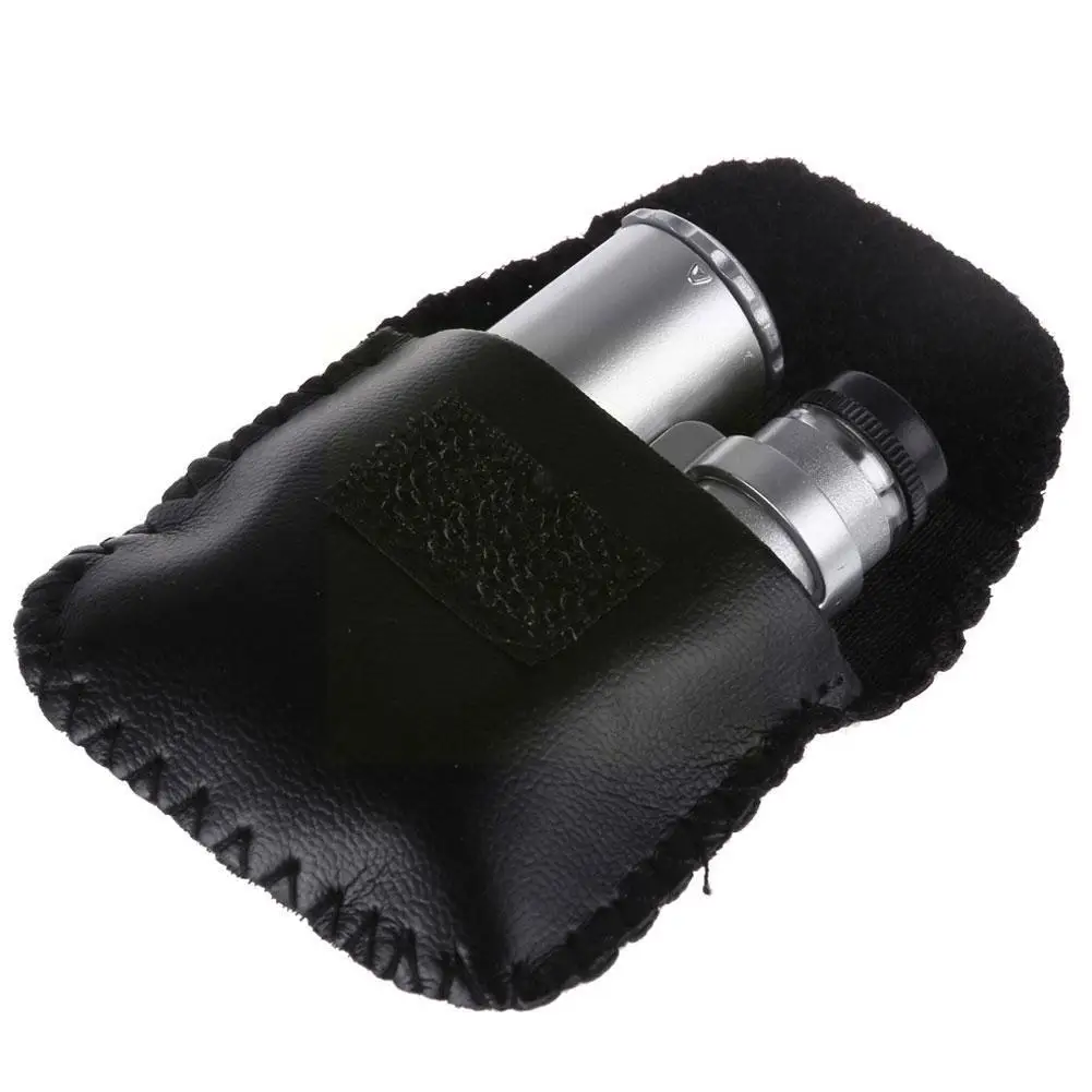 Ручной Мини-микроскоп 60x Лупа ювелира Светодиодная лампа стекло J5m5 с поддельной