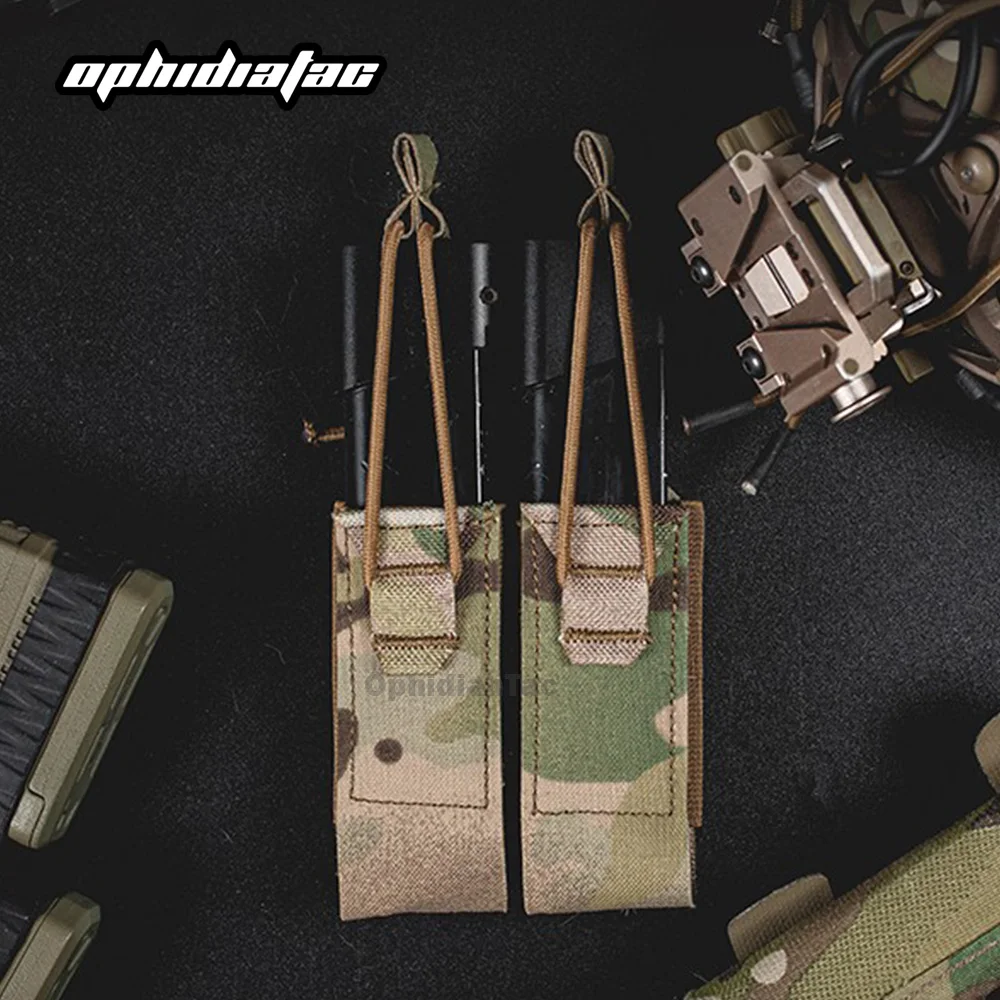 

Tactical DPMP Double Magazine Pouch With Shock Cord Pistol Mag Tool Bag MOLLE Belt Hunting Airsoft Accessories