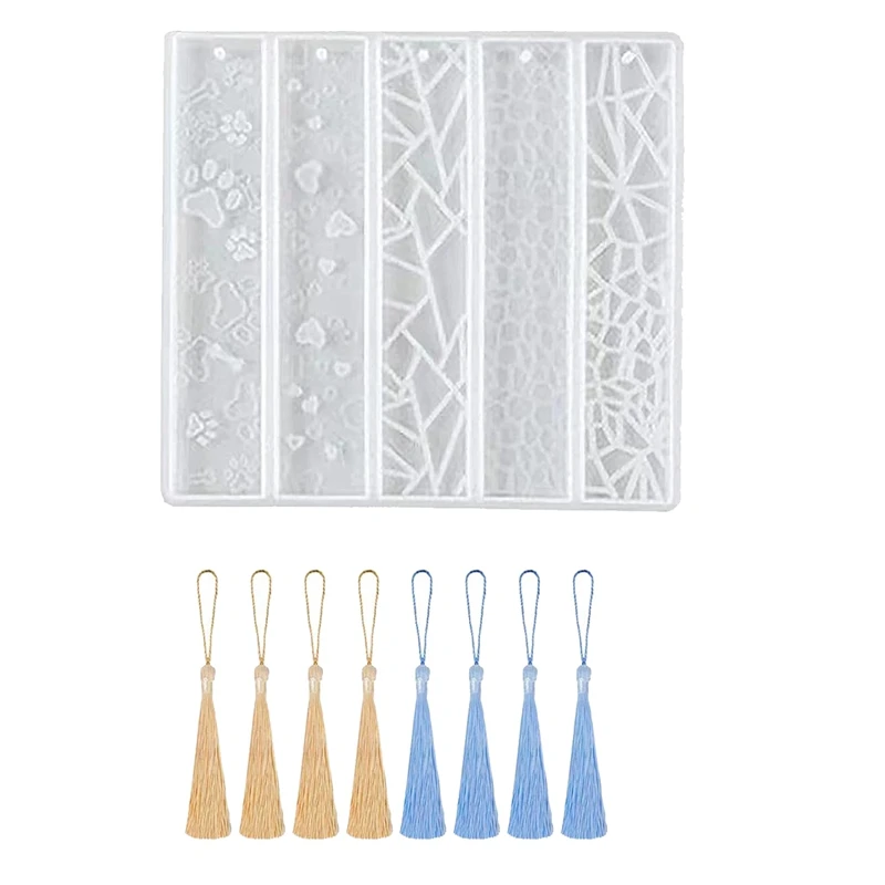 

Bookmark Resin Mould Silicone Resin 8-Tassel DIY Bookmark Making For DIY Bookmarks (5 Models)