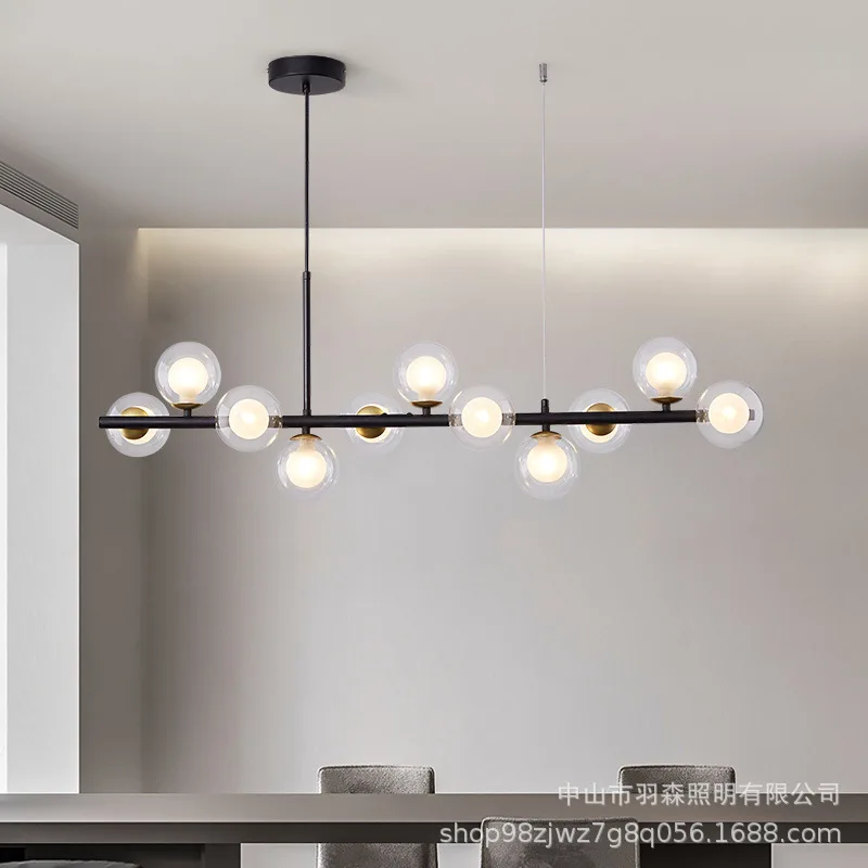 Nowoczesny długi jadalnia żyrandole szklane kulki klosz światła nad stołem kuchnia biuro lampa wisząca Home Decor oprawy 2 Nowoczesny długi jadalnia żyrandole szklane kulki klosz światła nad stołem kuchnia biuro lampa wisząca Home Decor oprawy 2