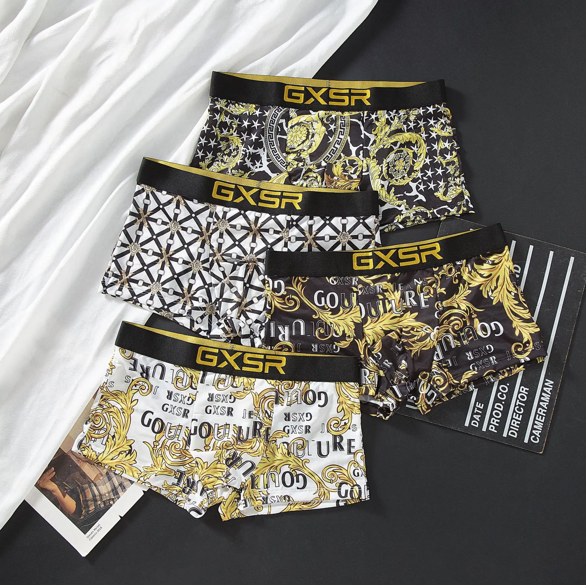 Мужские свободные штаны GXSR из ледяного шелка модные эластичные дышащие удобные с