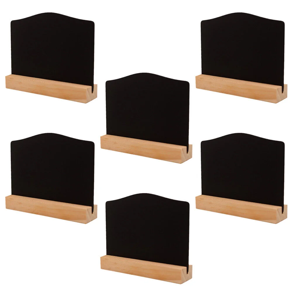 

6 Pcs Wooden Sign Miniture Decoration Double-sided Blackboard Memorandum Bamboo