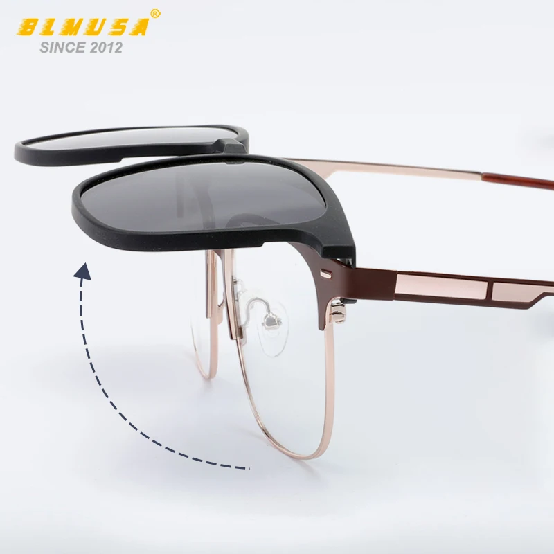 BLMUSA большие очки с магнитной клипсой для мужчин поляризационные солнцезащитные
