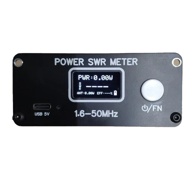 

Mini QRP 150W 1.6-50Mhz SWR HF Short Wave Standing Wave Meter SWR / Power Meter FM/AM/CW/SSB+Battery+OLED+USB Cable