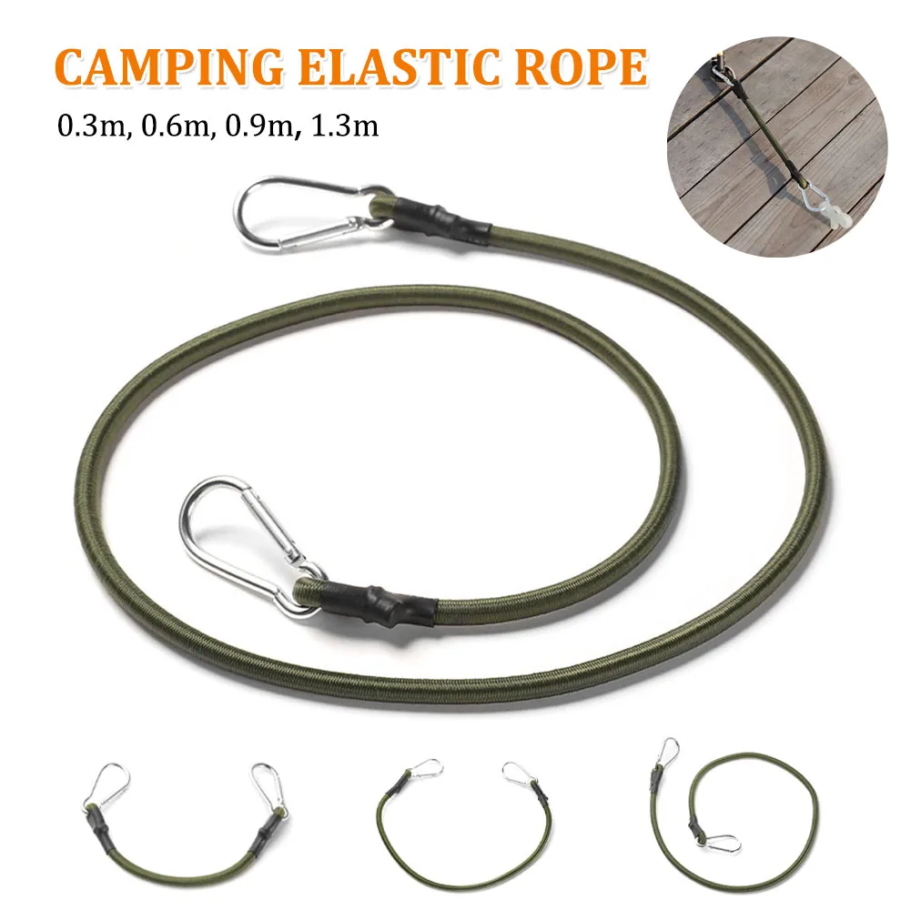 

30-120cm Heavy Duty Bungee Cord Tie Strap String with Carabiner Hooks Kayak Cycling Luggage Accessory Camping Cord Tie Strap