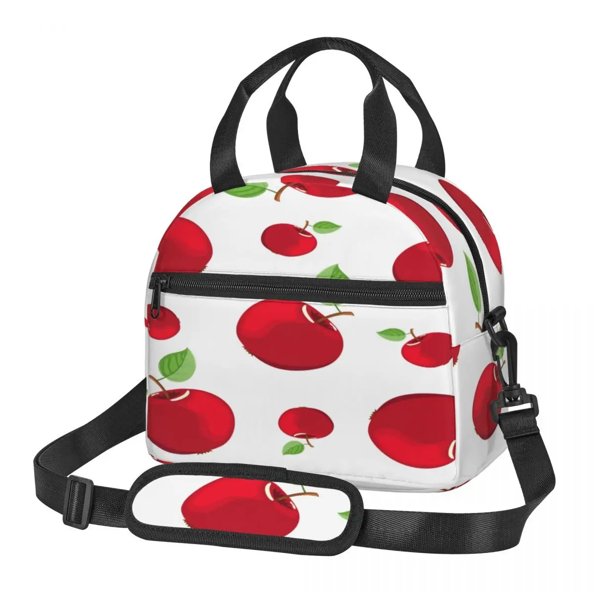 

Портативная сумка для ланча с изображением красного яблока, изолированная сумка-холодильник, Термосумка для пикника, обеда для женщин и детей