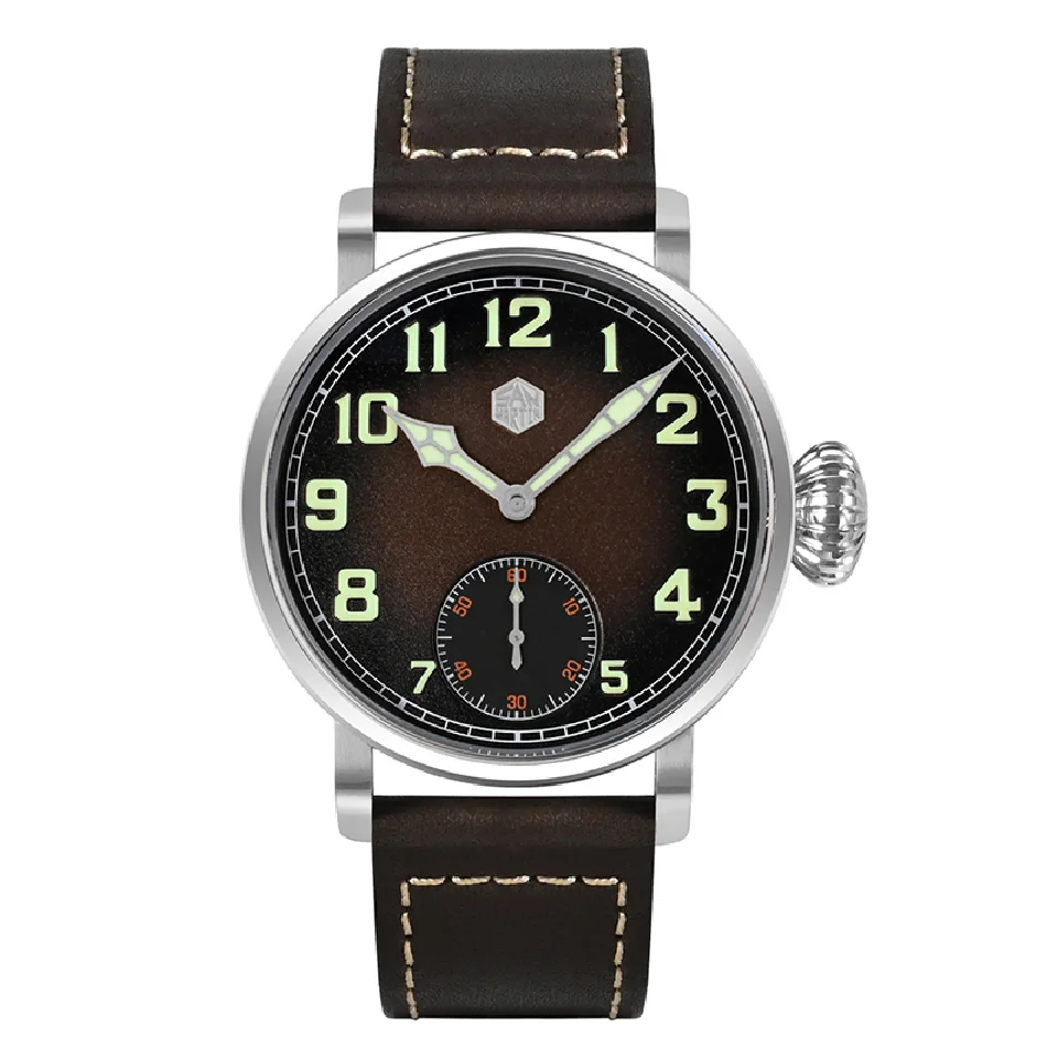 

San Martin Men Automatic Watch 44.5MM Luxury Mechanical Wristwatch Pilot Watches Sapphire 100m Waterproof C3 Luminous Classic