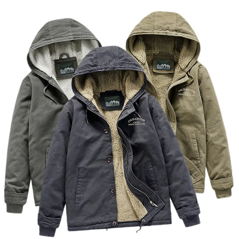 2022 Winter New Mens Jacket Parkas Coat Cotton Hooded Jacket Men Thicken Warm Casual Outerwear Fleece Oversized Clothes Male