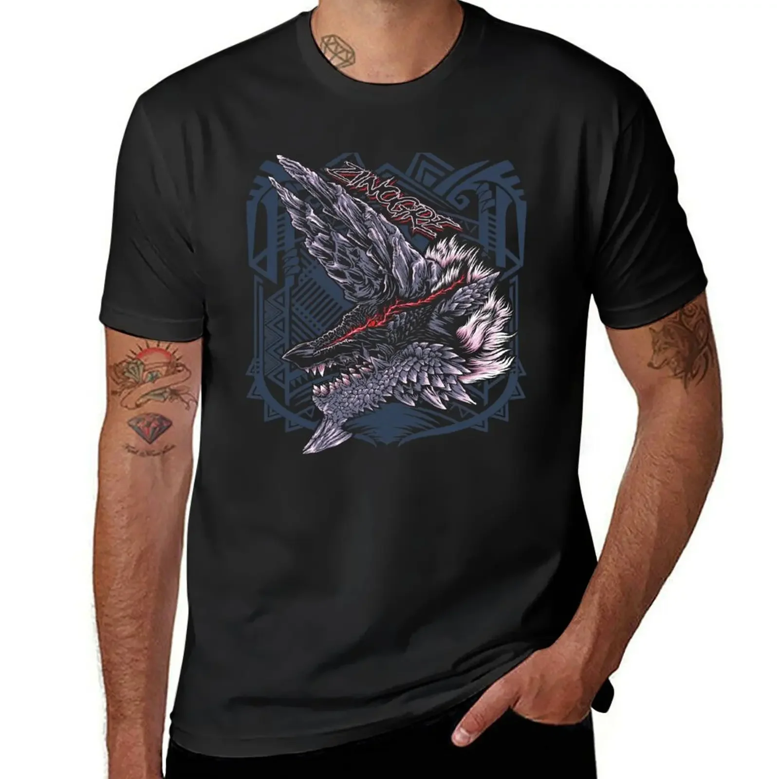 Футболка Zinogre MHW женская одежда синяя архивная Эстетическая индивидуальный