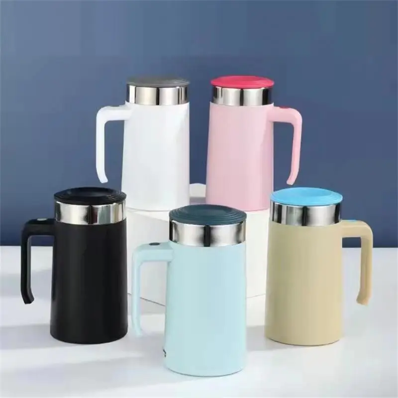 Large-caliber Cup Mouth Blue Automatic Stirring Mug Waterproof 304 Stainless Steel Smart Mixer Water Bottle Without Clumping