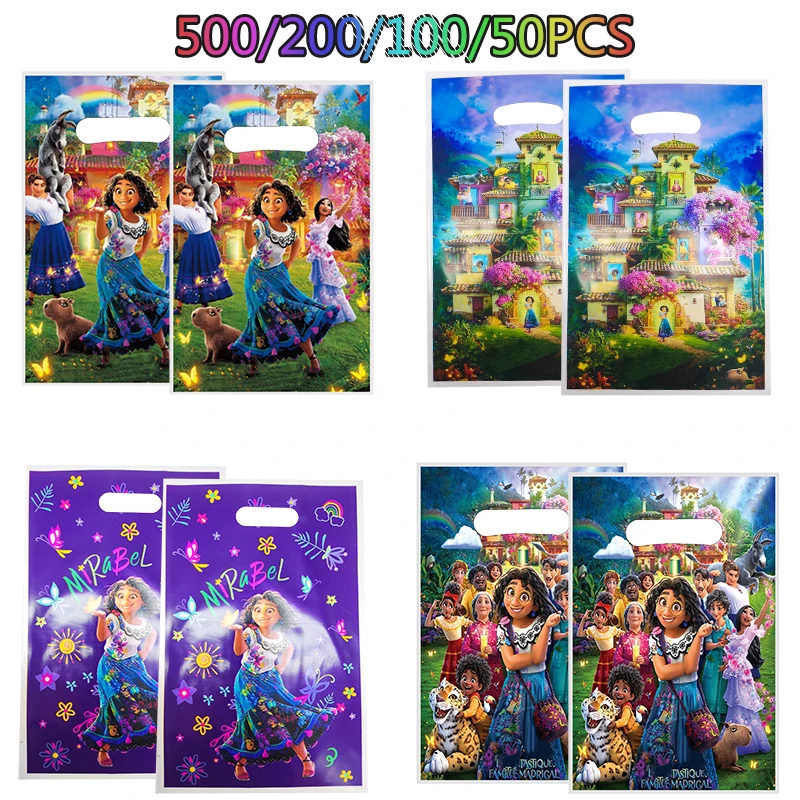 

Disney Encanto Birthday Decoations Disposable Plastic Candy Gift Bag Baby Shower Party Bag Kids Festival Supplies Supplies