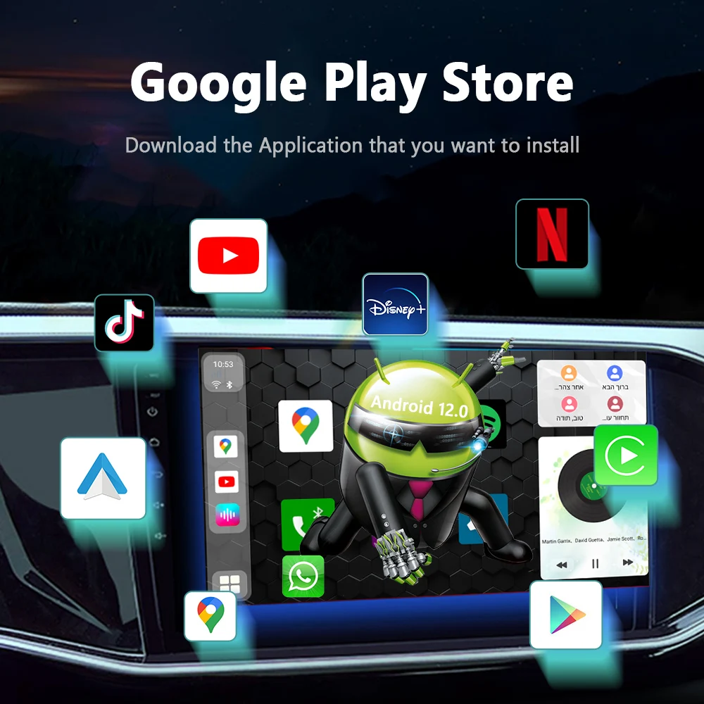 Carplay Spotify Netflix Iptv Tv box Android авто беспроводной Ai Box Автомобильная Мультимедийная