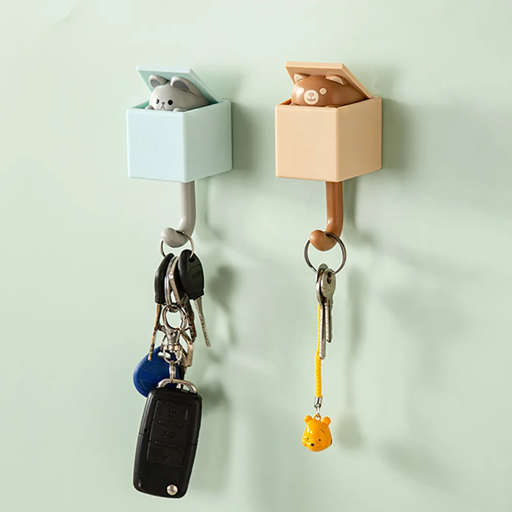 

Lucky Cat Strong Sticky Hook Key Holder Wall coat rack Hanging Clothes Hangers Hooks keychain Umbrella Storage Rack Home Decor