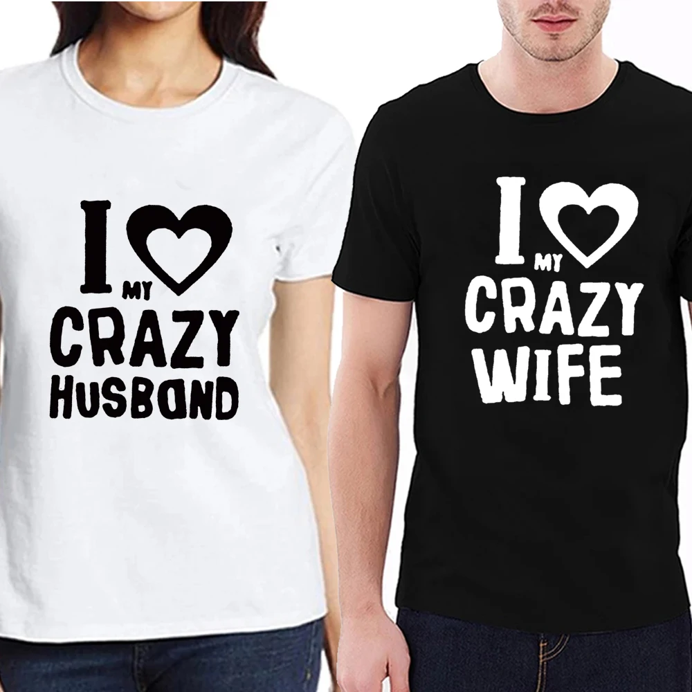 

I Love My Husband Couples T Shirt Print Couple Tshirt Summer Fashion Woman T-shirt Casual O-Neck Tops Lovers Tee Shirt QL006