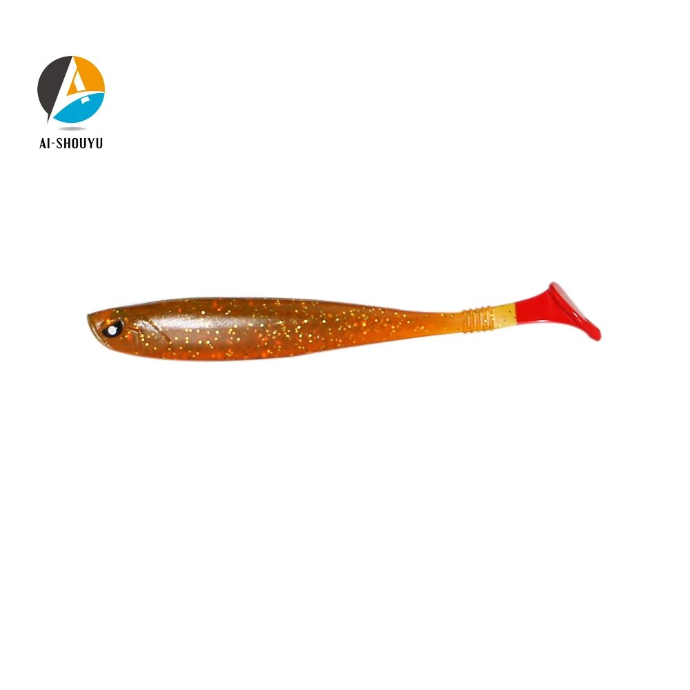 AI-SHOUYU 3 шт. Мягкая рыболовная приманка 120 мм 10 г 3D глаза T Tail Swimbait Япония Shad Worm