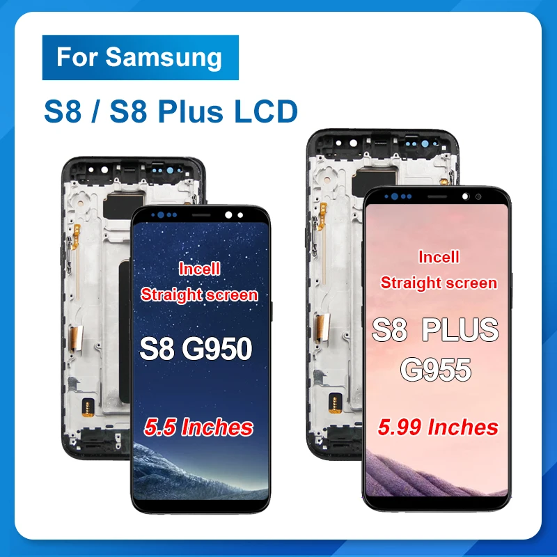 

1Pcs G955 Display For Samsung Galaxy S8 Plus LCD Touch Screen Digitizer For Samsung S8 LCD G950 G950F G955F Assembly With Frame