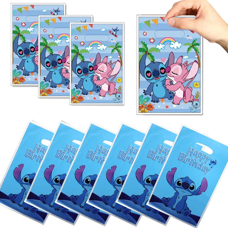 

10/20/30pcs Lilo & Stitch Kids Favors Birthday Party Gift Bags Plastic Bag Festival Wedding Loot Bags Disposable Candy Snack Bag