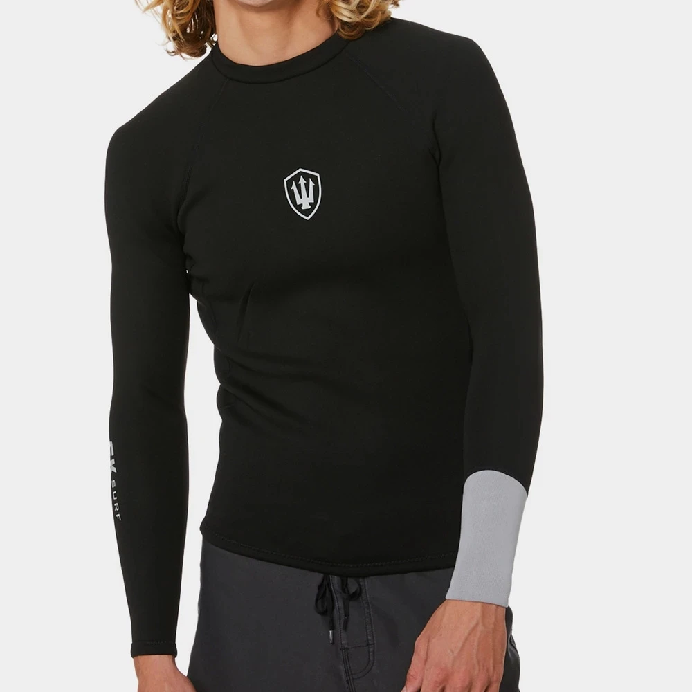 

FK Surf Men Tight Rash Guard Surfing Diving Swimwear Long Sleeve Surf Wear Swim Floatsuit Tops Uv Swimming T-Shirt Gym Clothes