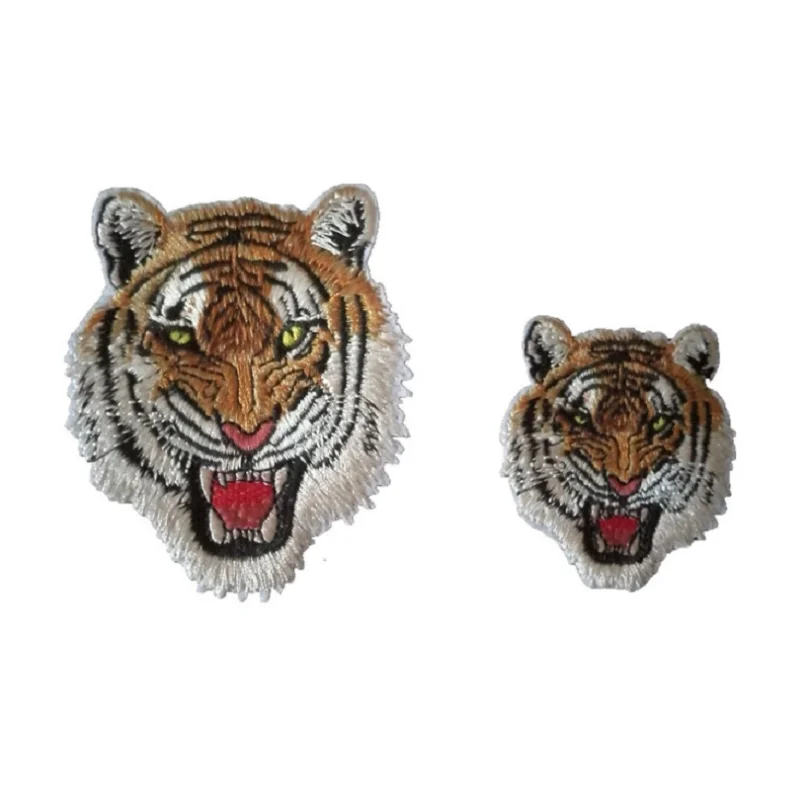

Tiger head cloth paste back glue embroidery badge cartoon image badge clothing decoration patch hole patching cloth paste