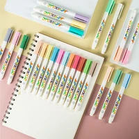 12 morandi color acrylic pen art painting marker pen for fabric canvas stone drawing card anime design painting graffiti pen set