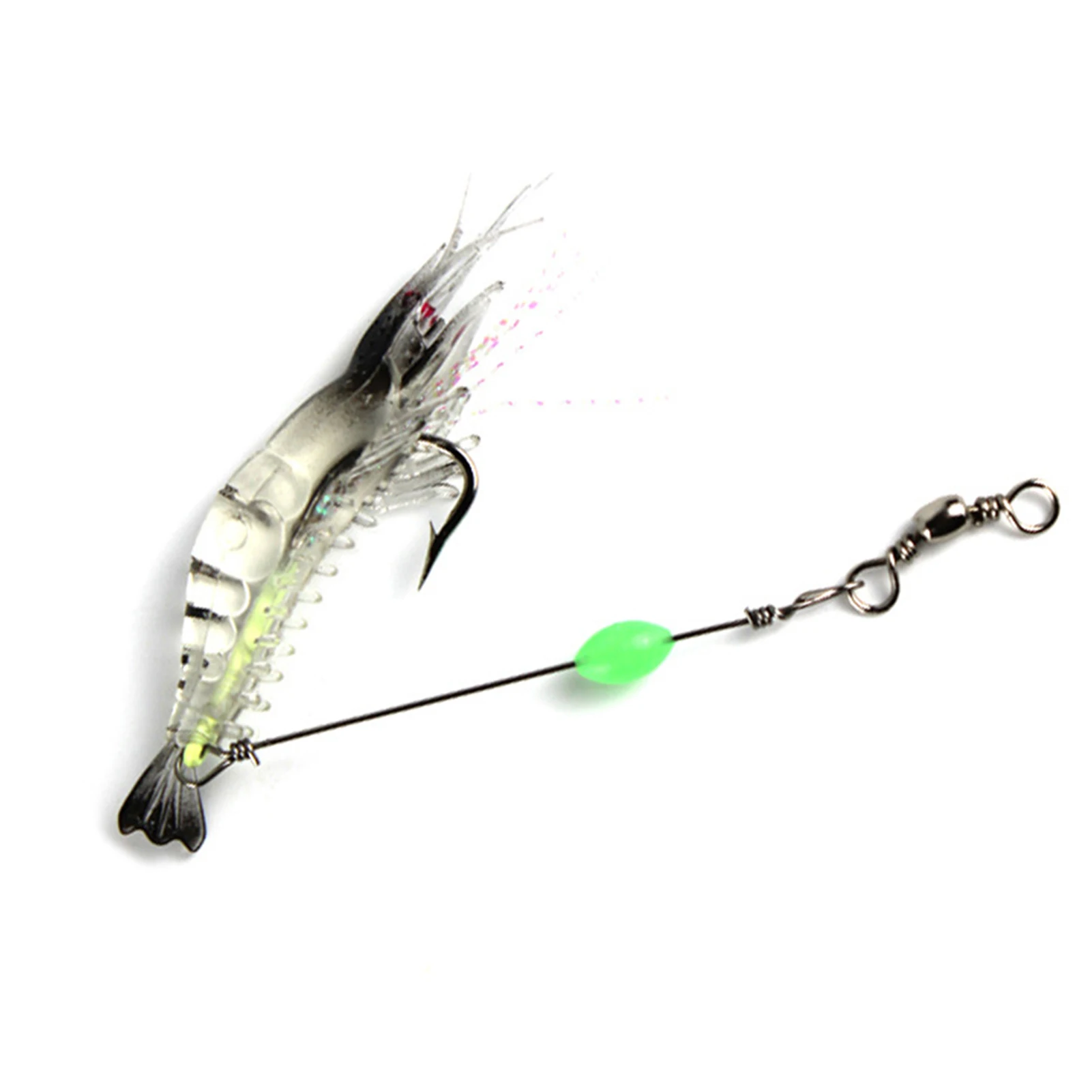 

Soft Luminous Shrimp Lure Fishing Bait with Hooks Beads Fishing Tackles for Freshwater Saltwater Bass Crappie