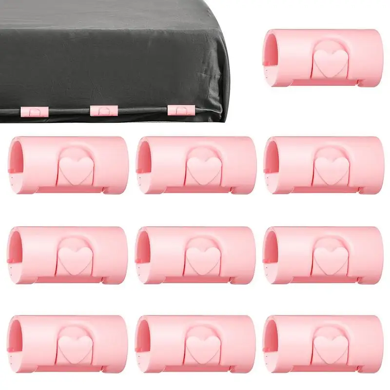 

10pcs Non Slip Bed Sheet Fixed Clips Multifunction Plastic Clamp For Bed Cover Blanket Sheets Needleless Quilt Clip Set