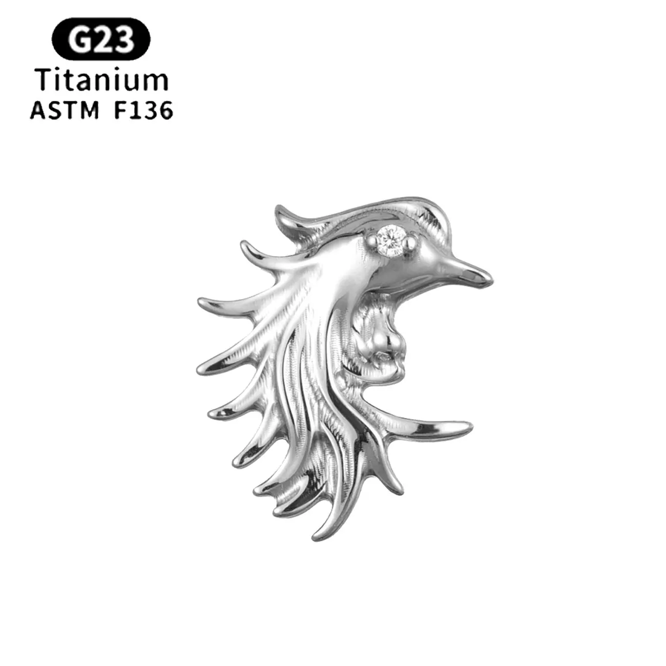 Серьги-гвоздики из титанового сплава шпильки с косточками в виде летающего орла