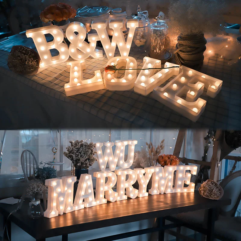 

Alphabet Letter LED Night Lights Number Lamp Decor Wedding Party House Room Birthday Wall Alphabet Decoration Home Accessories