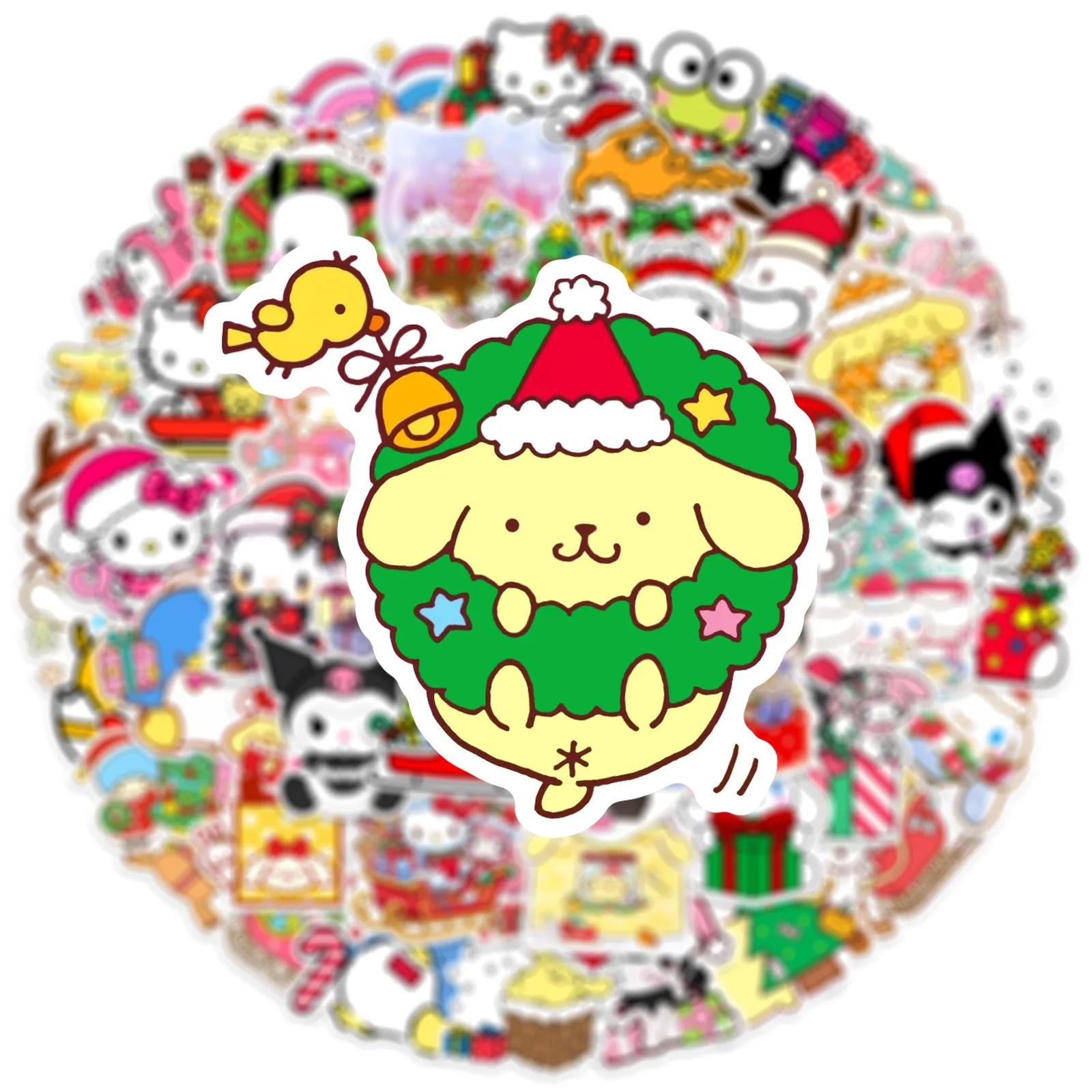 Кавайные рождественские наклейки Sanrio 10/50 шт