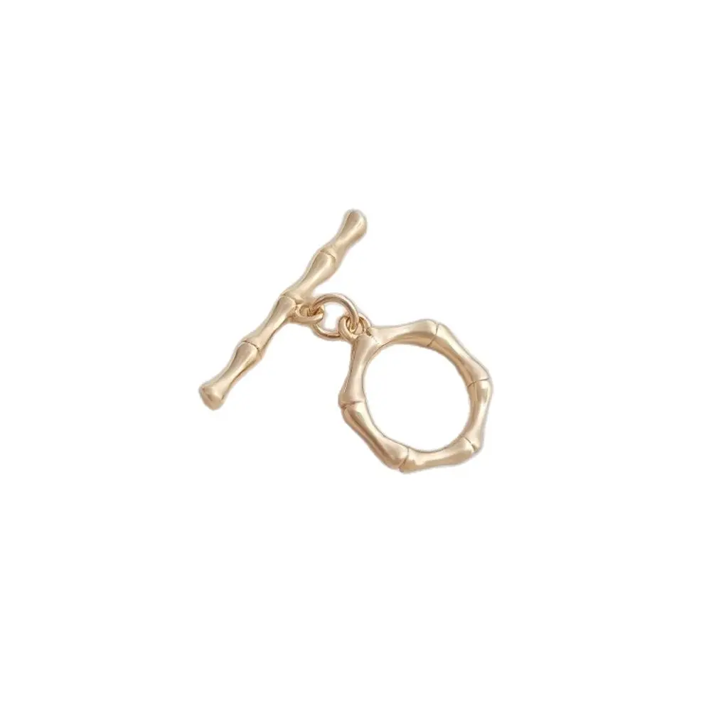 

14K Plating Gold Filled Bamboo shaped six - side circular OT buckle diy bracelet necklace buckle end clasps accessories