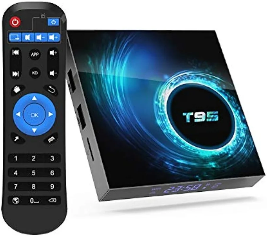 

T95 Android 10.0 TV Box with Allwinner 64bit ARM Corter-A53 CPU Mali G31 MP2 GPU Output 2.4GHz+5GHz LAN Enternet BT5.0