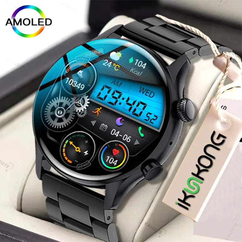 

2022 NFC Smartwatch Men AMOLED 390*390 HD Screen Always display the time Bluetooth Call IP68 Waterproof Smart Watch For Xiaomi
